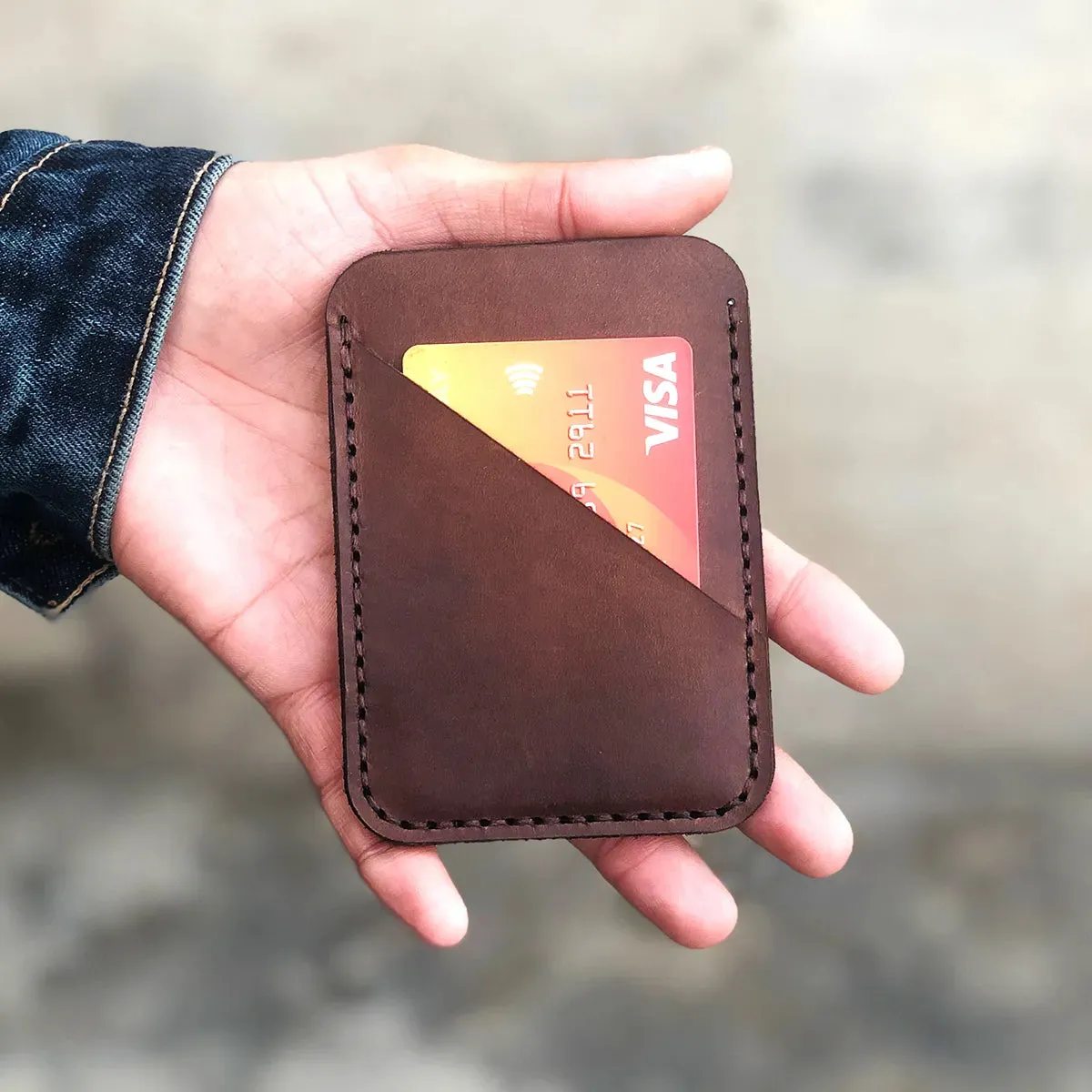 Wolf - The Eminence A leather Cardholder - Brown Color