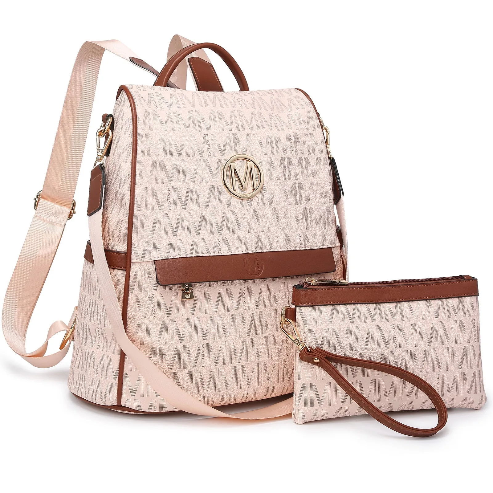 Women Fashion Backpack Purse Signature Anti-Theft Rucksack Bag