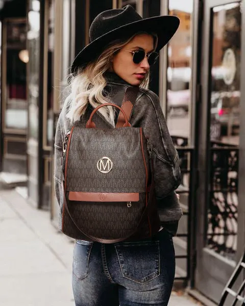 Women Fashion Backpack Purse Signature Anti-Theft Rucksack Bag