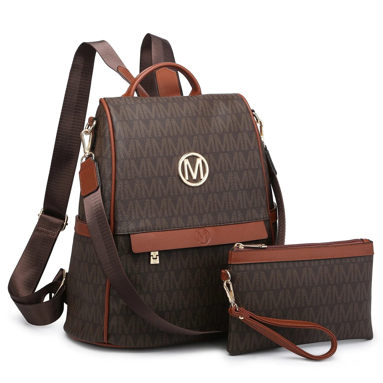 Women Fashion Backpack Purse Signature Anti-Theft Rucksack Bag
