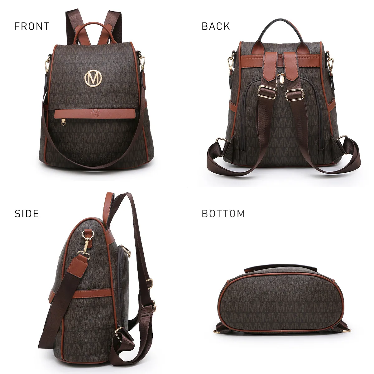 Women Fashion Backpack Purse Signature Anti-Theft Rucksack Bag