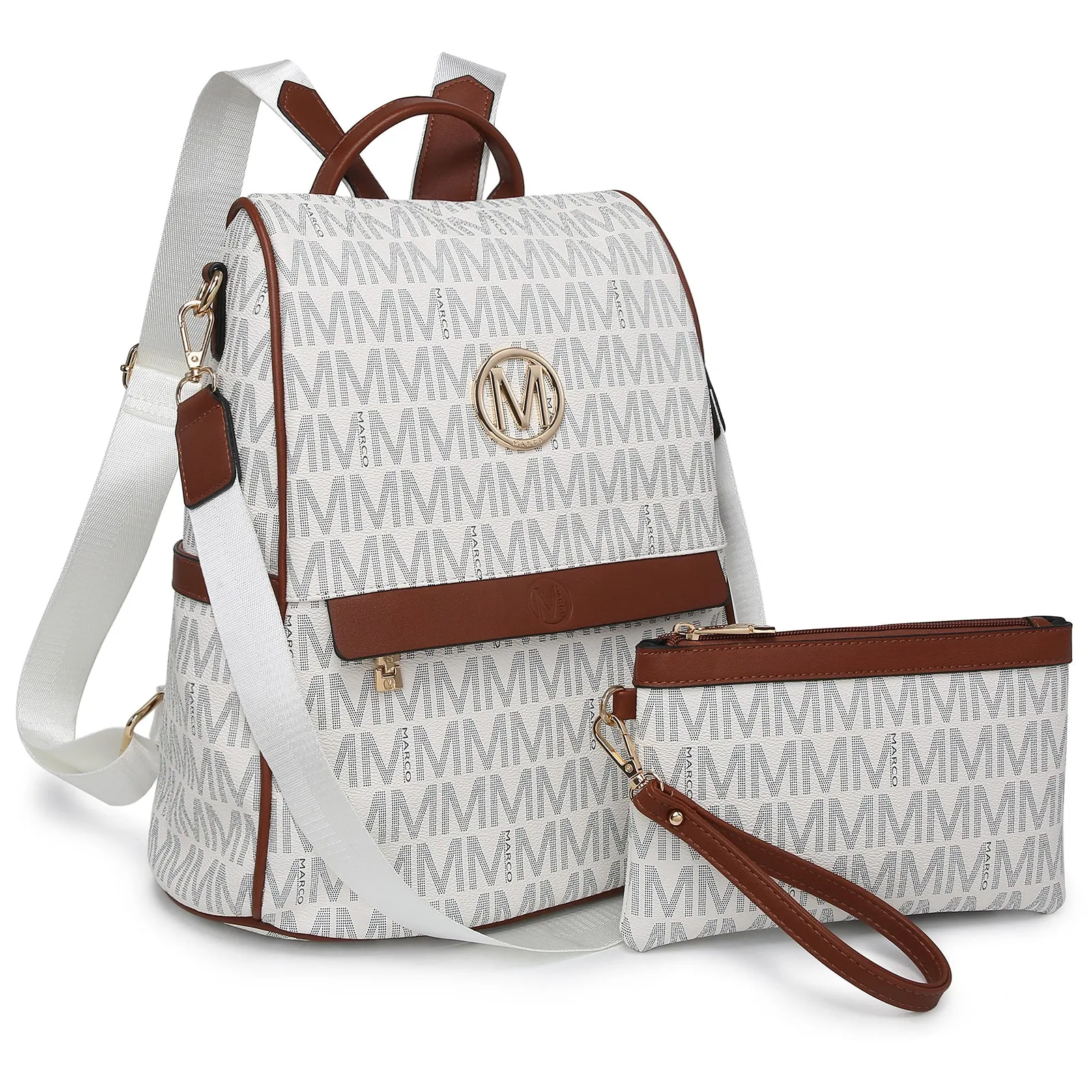 Women Fashion Backpack Purse Signature Anti-Theft Rucksack Bag