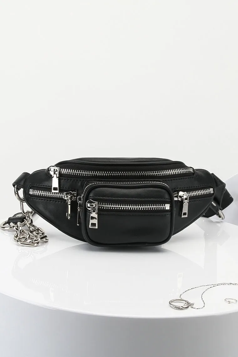 Women's Attica Leather Fanny Pack Archer Chain Belt Bag Designer Waist Bag Soft Bum Bag