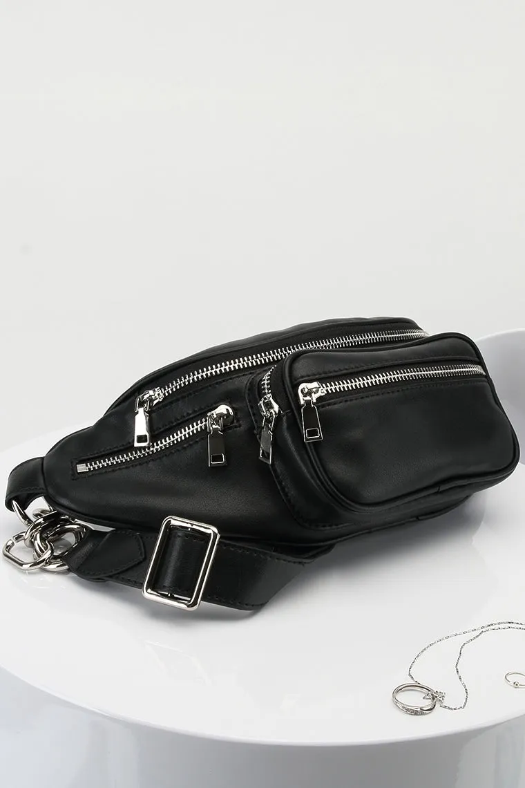 Women's Attica Leather Fanny Pack Archer Chain Belt Bag Designer Waist Bag Soft Bum Bag