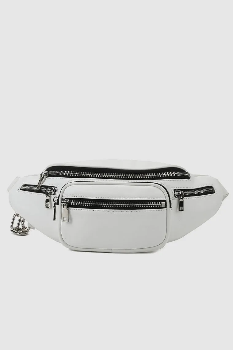 Women's Attica Leather Fanny Pack Archer Chain Belt Bag Designer Waist Bag Soft Bum Bag