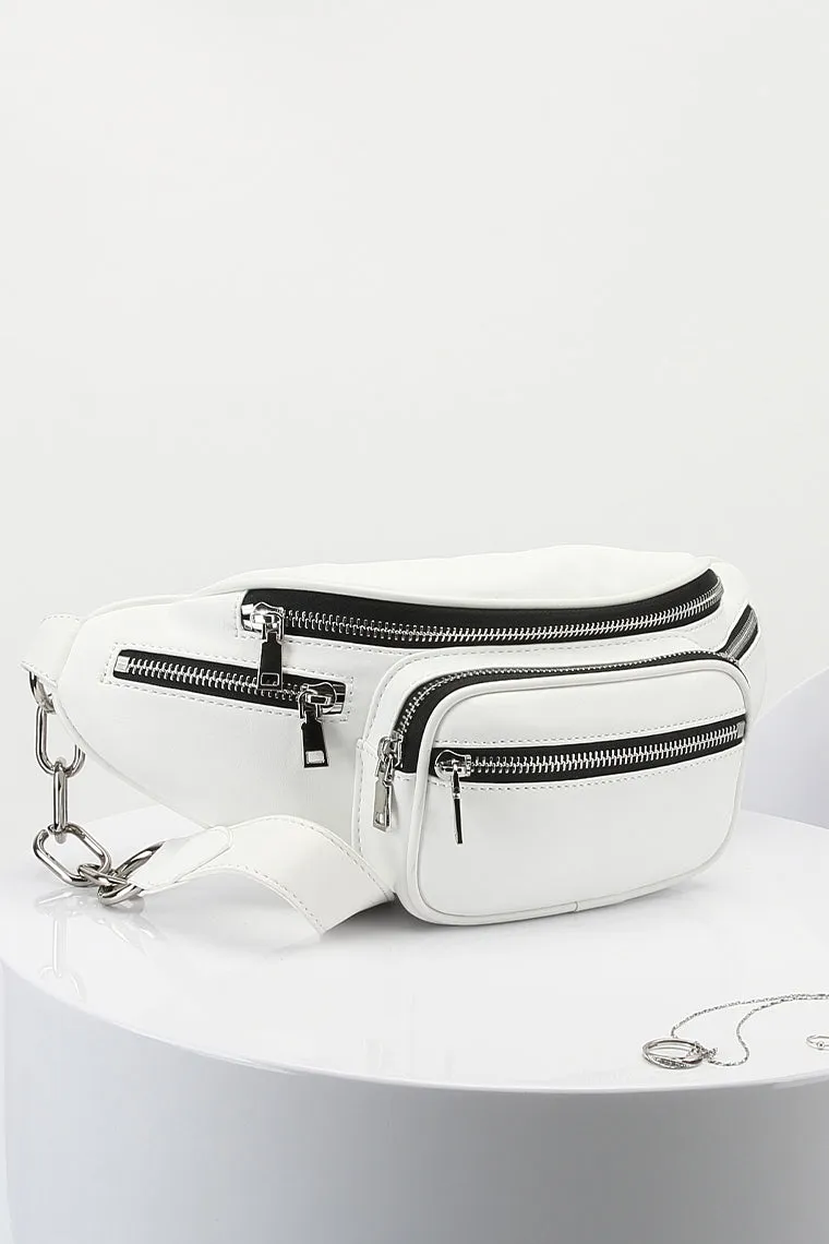 Women's Attica Leather Fanny Pack Archer Chain Belt Bag Designer Waist Bag Soft Bum Bag