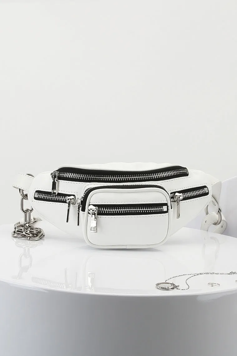 Women's Attica Leather Fanny Pack Archer Chain Belt Bag Designer Waist Bag Soft Bum Bag