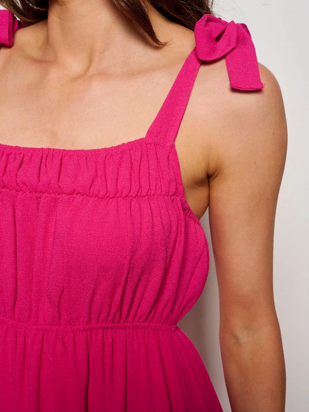 WOMEN'S SLEEVELESS ADJUSTABLE STRAPS POCKETS ELASTIC WASIT MAXI DRESS