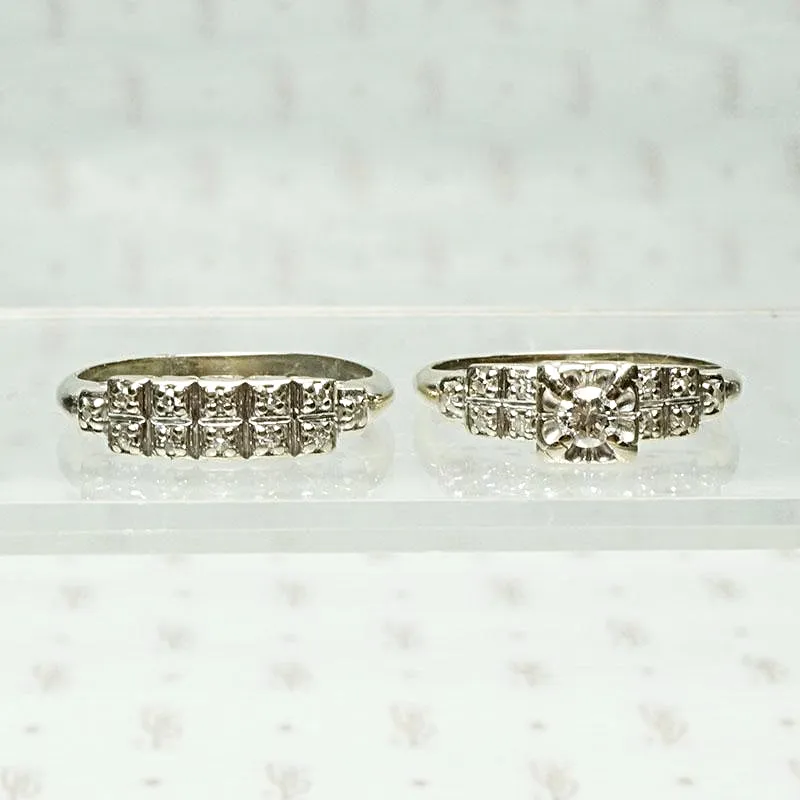 Wonderful White Gold & Diamond Wedding Set