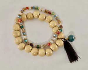 Wood and Bead Bracelets Set