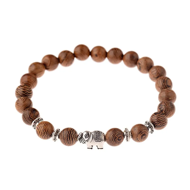Wood Beads Cross Bracelets Onyx Meditation Prayer