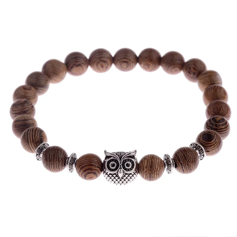 Wood Beads Cross Bracelets Onyx Meditation Prayer