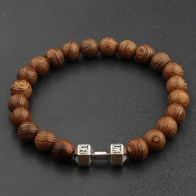 Wood Beads Cross Bracelets Onyx Meditation Prayer