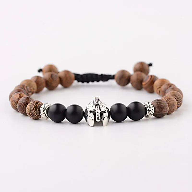 Wood Beads Cross Bracelets Onyx Meditation Prayer