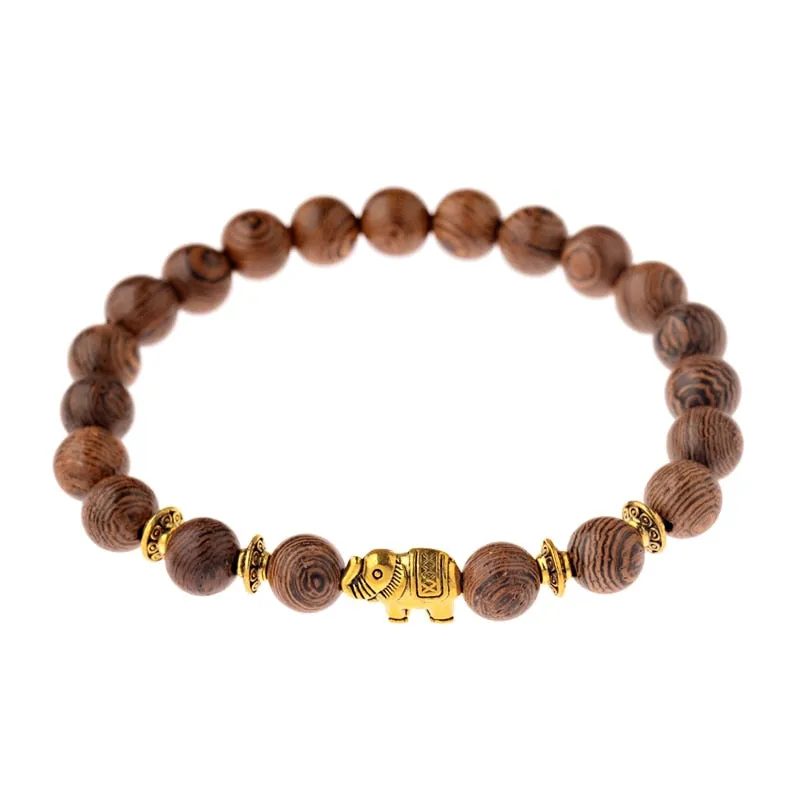 Wood Beads Cross Bracelets Onyx Meditation Prayer