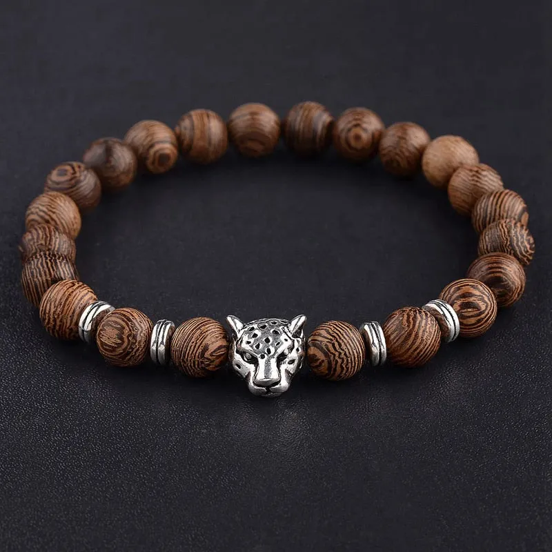Wood Beads Cross Bracelets Onyx Meditation Prayer