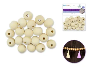 Wood Craft: Round Beads Natural F) 20mm 20pc