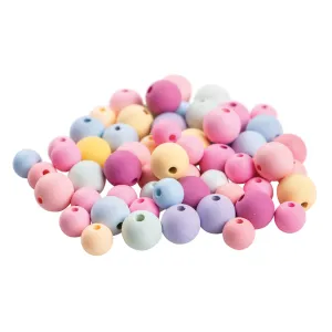 Wooden Beads Pastel Colours Pack of 60