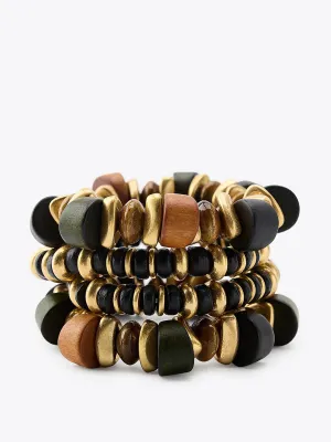 Wooden bracelets (set of 4)