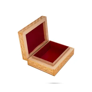 Wooden Jewellery Box - 4 x 3 Inches | Trinket Box/ Storage Box/ Gem Stone Box for Women