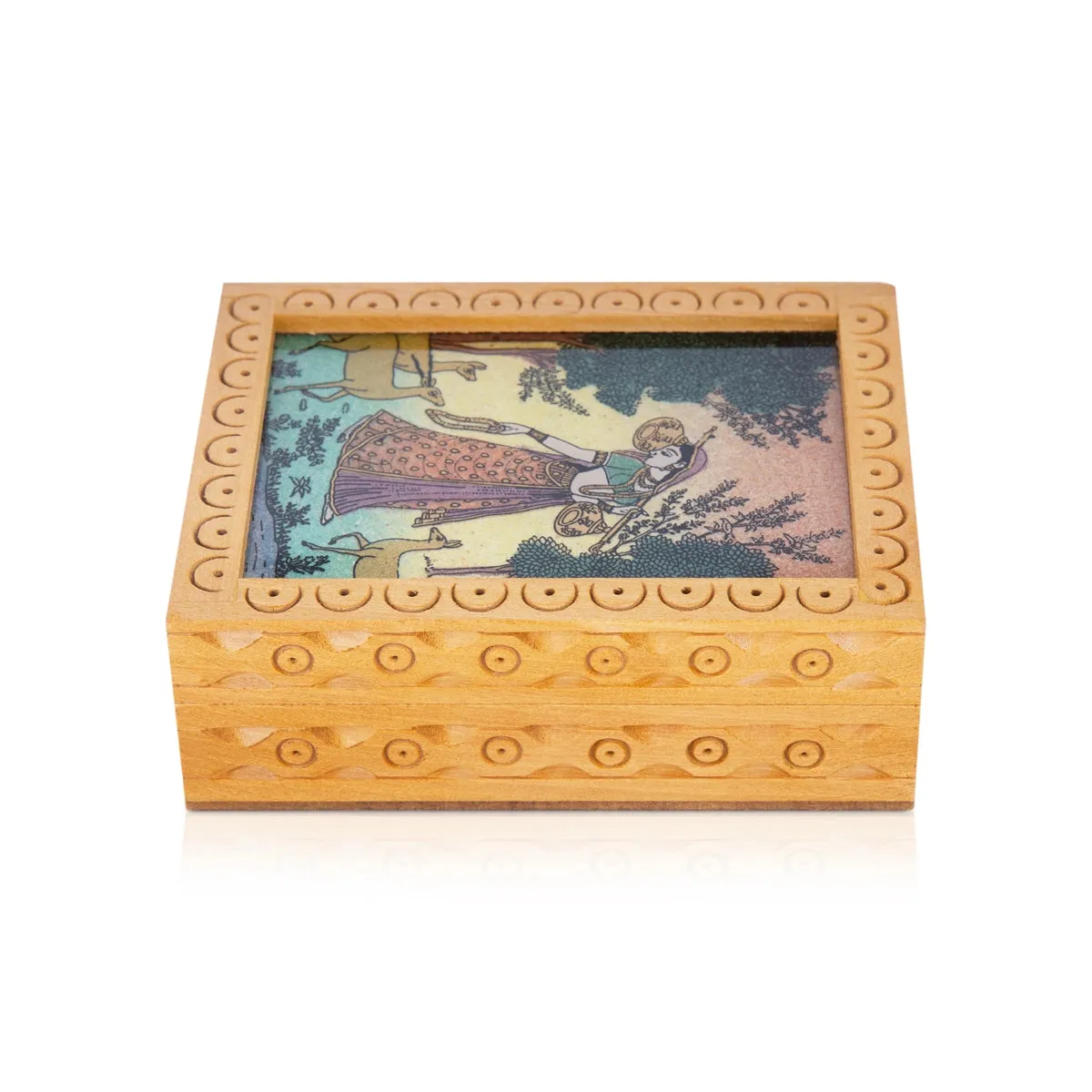 Wooden Jewellery Box - 4 x 3 Inches | Trinket Box/ Storage Box/ Gem Stone Box for Women