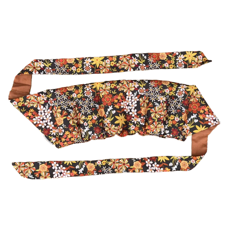 WRAP AROUND HEAT PACK - GROOVY FLOWERS BLACK