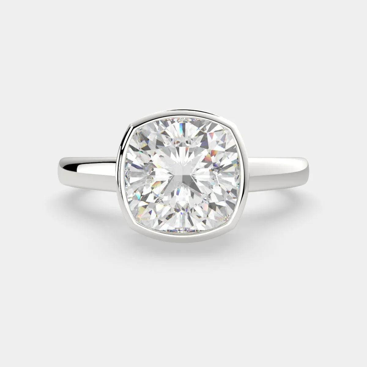 Xenia Cushion Cut Halo Pave Solitaire Engagement Ring Setting