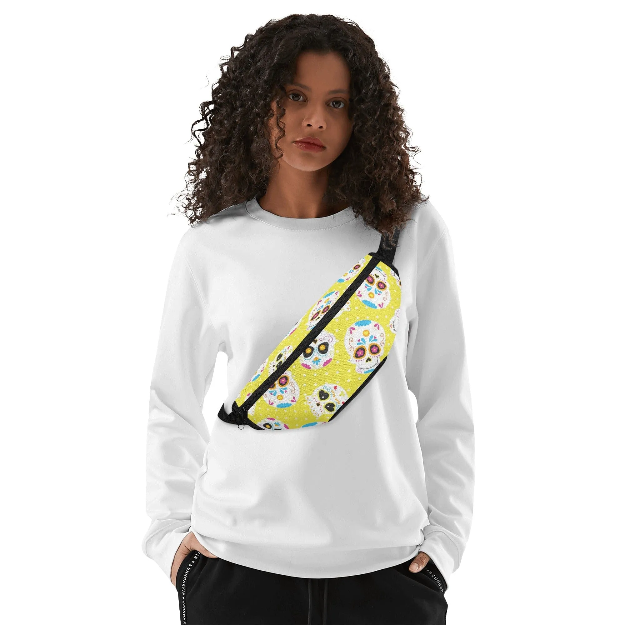 Yellow Mexican Sugar Skull Large Waist Pack