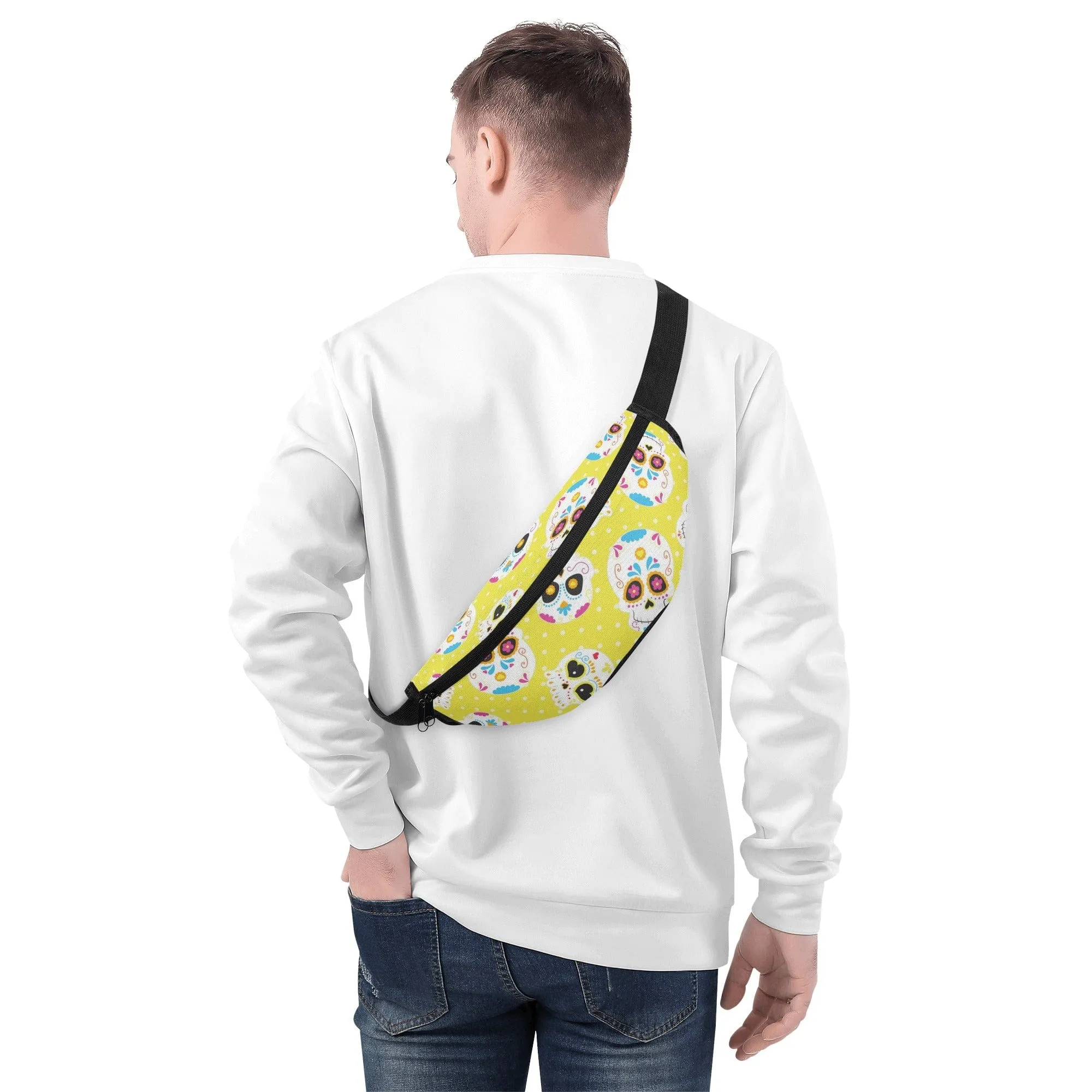 Yellow Mexican Sugar Skull Large Waist Pack