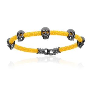 Yellow Multi Skull Stingray with Black PVD